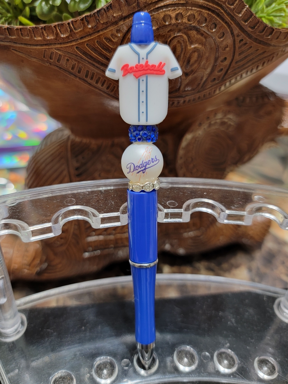 Dodgers Blue Baseball Pen Charm